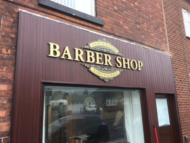 signage for the barber shop