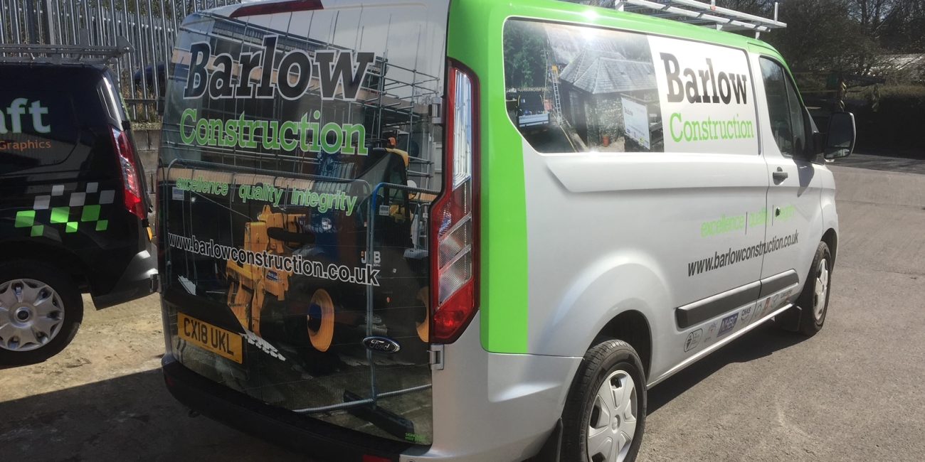 Barlow construction van wrap and graphics by signcraft