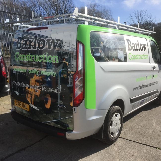 Barlow construction van wrap and graphics by signcraft